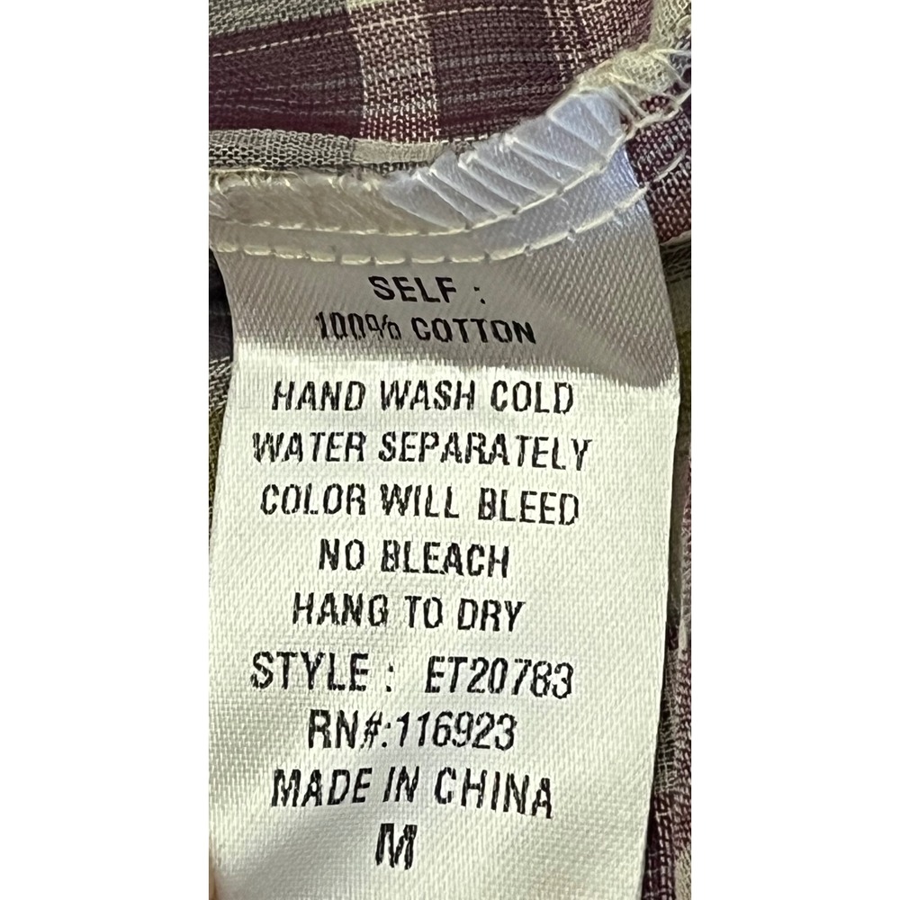 Easel Los Angeles Plaid Tiered Babydoll Top Purple Green Cotton ET20783 NWT M - Picture 4 of 6